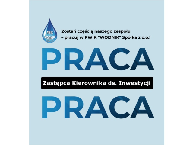Zastępca Kierownika ds. Inwestycji